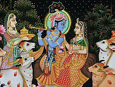 Pichwai Painting ~ Krishna with Gopis { 3 X 4 Feet }